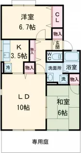 ラ・フォーレ【1階】の間取り