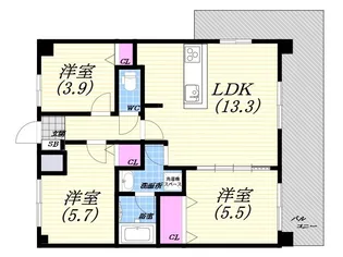 リーガル豊崎【5階】の間取り