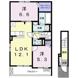 プリムローズ柳井 B【2階】の間取り
