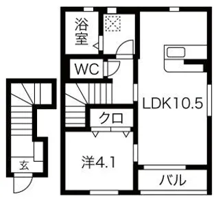 ラリュミエール ドウレスポワール【2階】の間取り