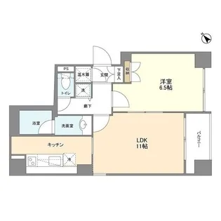 エストライフ勝どき【6階】の間取り