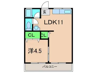 二田ハイツB棟【2階】の間取り