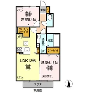 ピエスクレール【1階】の間取り