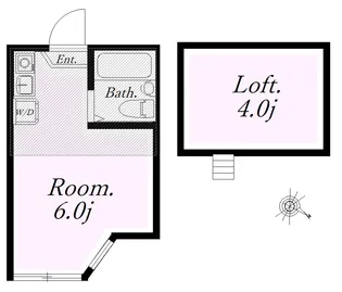ユナイト上町ヘルマンミュラー【1階】の間取り
