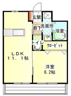 一ツ木マンション安井II【3階】の間取り