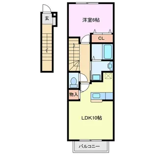 クレア フォー シーズンズC【2階】の間取り