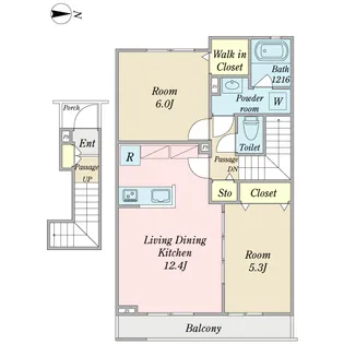 ソレアードはる【2階】の間取り
