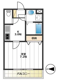フラット・フォーティーン(♭14)【3階】の間取り
