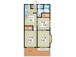 モンシャト-スズキ2【1階】の間取り