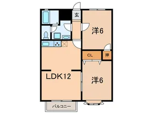 ルシェール岩園【2階】の間取り