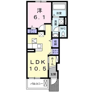 ラ・ヴィエルジュ【1階】の間取り
