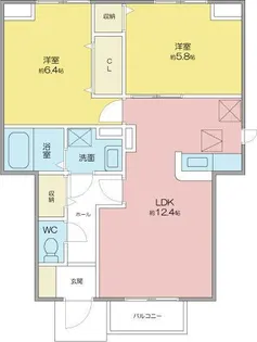 チェスナットハートII【1階】の間取り