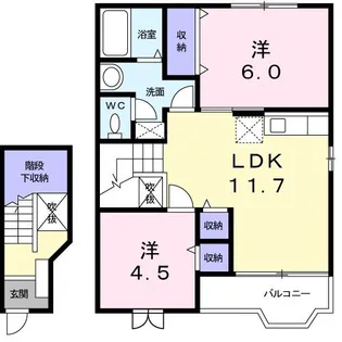 クレール北浜II【2階】の間取り