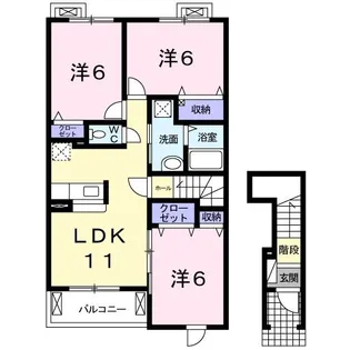 コンフォートやまと A【2階】の間取り