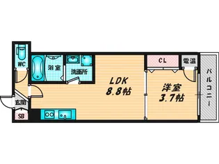 REPOS長瀬【2階】の間取り