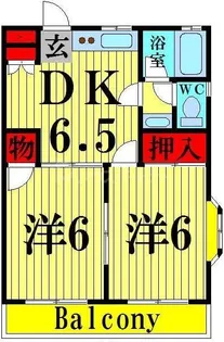西保木間ハイツ【2階】の間取り