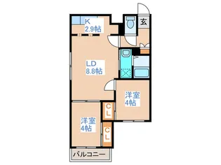 ボア ソルテ南郷【2階】の間取り