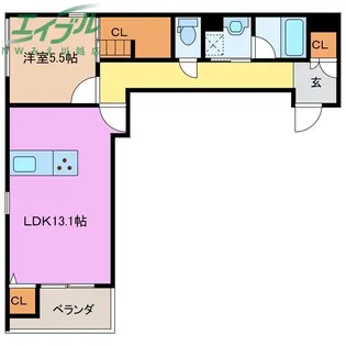 クオリスタ尾畑 A【2階】の間取り