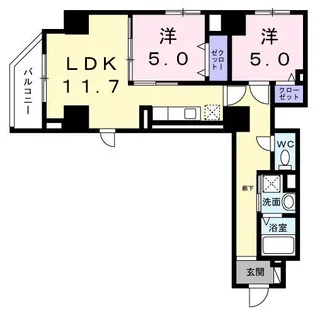 ベル・フルール【7階】の間取り