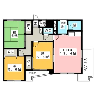 レザンドール【3階】の間取り