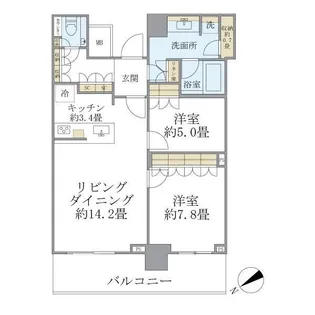 ザ・タワー横浜北仲【10階】の間取り