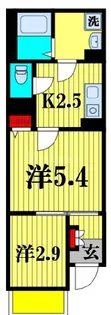 ウィングシード新松戸【1階】の間取り