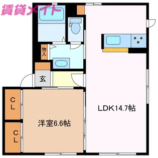ベルフォーレB【1階】の間取り