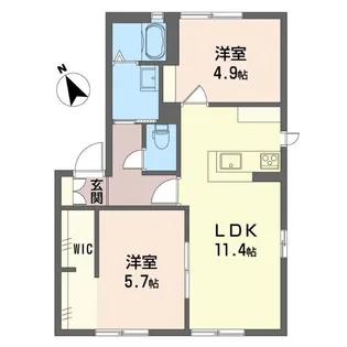 パーシモンツリーB【1階】の間取り
