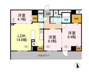 カスタリア西船橋II【3階】の間取り