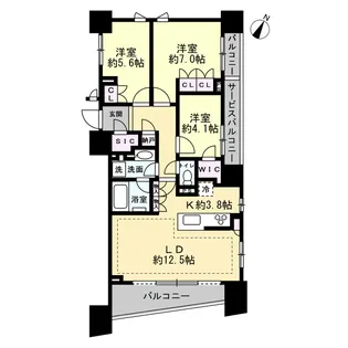 Brillia日本橋浜町【12階】の間取り