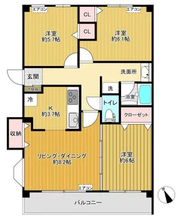 ハーモニック【4階】の間取り