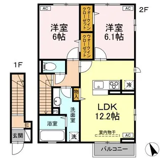 クレールA【1階】の間取り