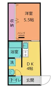 二枚橋コーポ【1階】の間取り