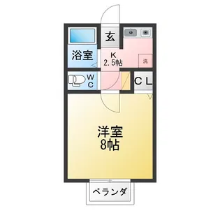 ボヌール栄 B棟【1階】の間取り