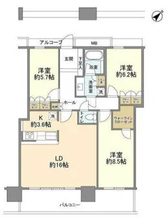 CAPITAL MARK TOWER【35階】の間取り