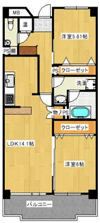 サングレース五反野【5階】の間取り