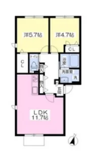 愛知県名古屋市緑区鴻仏目1【アパート】の間取り