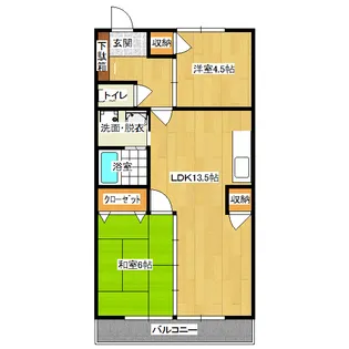 コーポウエスト【1階】の間取り