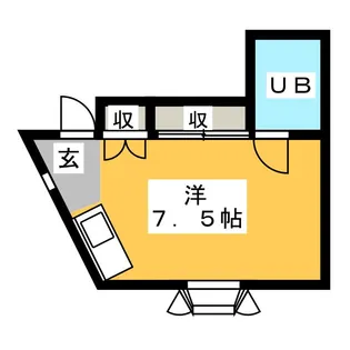 ゆりもハイツ【1階】の間取り