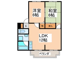 ア-バン春日【1階】の間取り