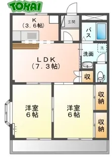 メゾンファン【1階】の間取り