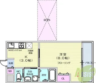 カーサ・デ・ヴェルテ【2階】の間取り