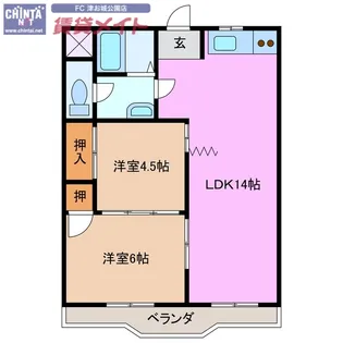 ガーデンヒルズ2号館【3階】の間取り
