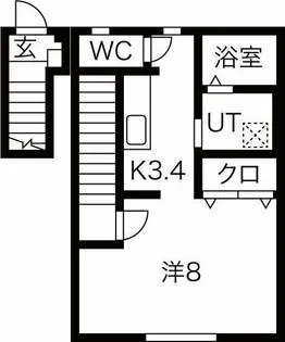 ワンリッチ上野町B【2階】の間取り