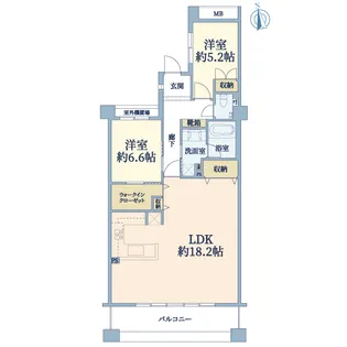 東急ドエルアルス宮崎台オークコート【6階】の間取り