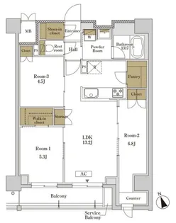 東京都大田区大森北5【マンション】の間取り