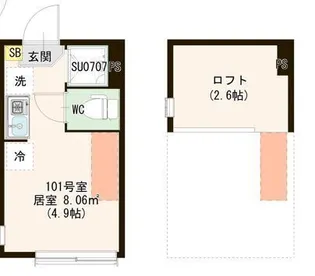 シースカイ平井【1階】の間取り