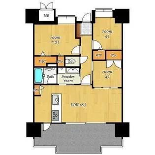熊本県熊本市北区武蔵ケ丘9【マンション】の間取り