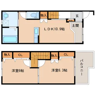 宮城県白石市旭町5【一戸建】の間取り
