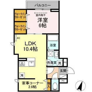 セレスティア谷在家【1階】の間取り